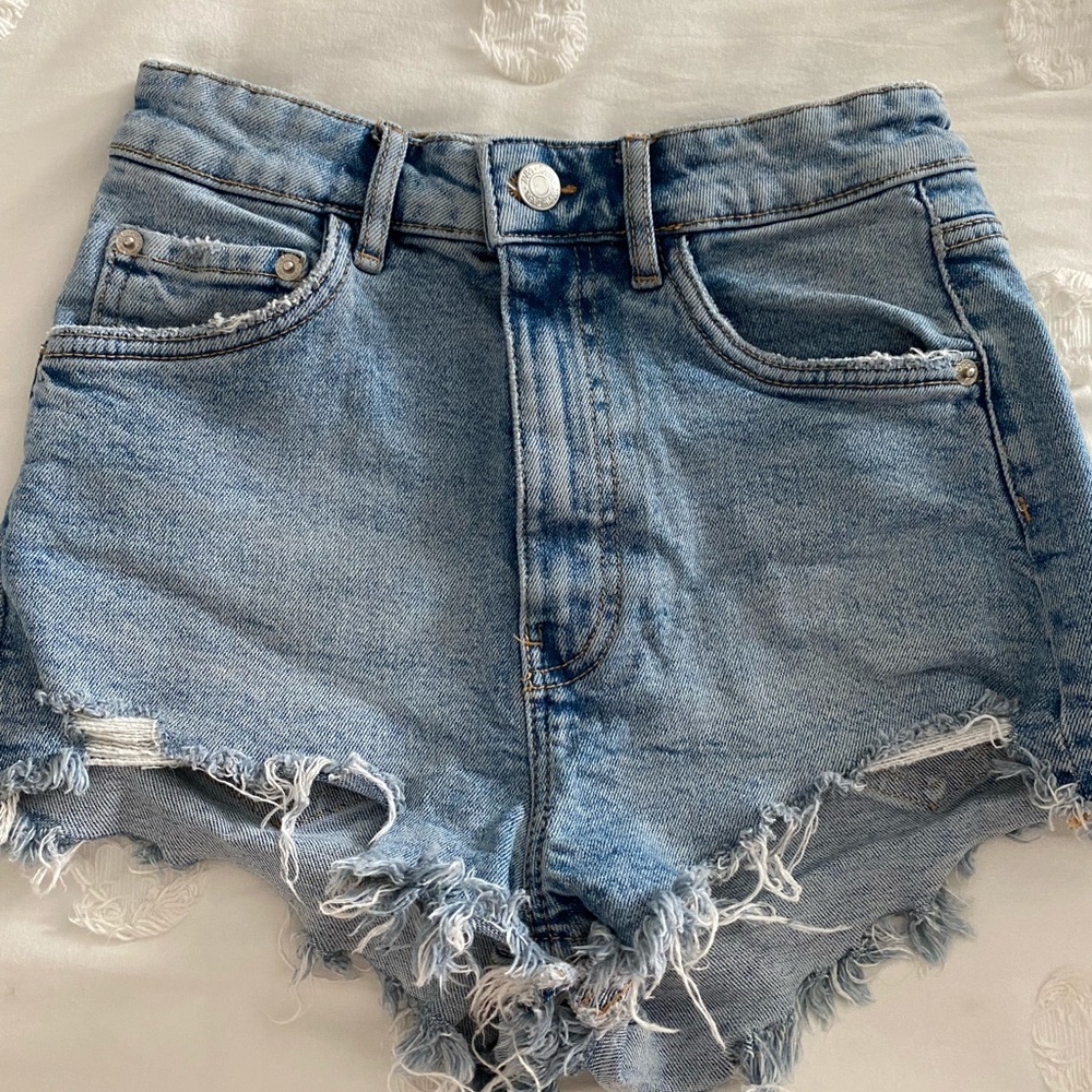 Zara High Rise Denim Shorts